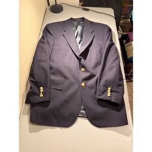 Polo University Navy  Blazer Jacket Gold Crest Buttons Two Button Sport Coat